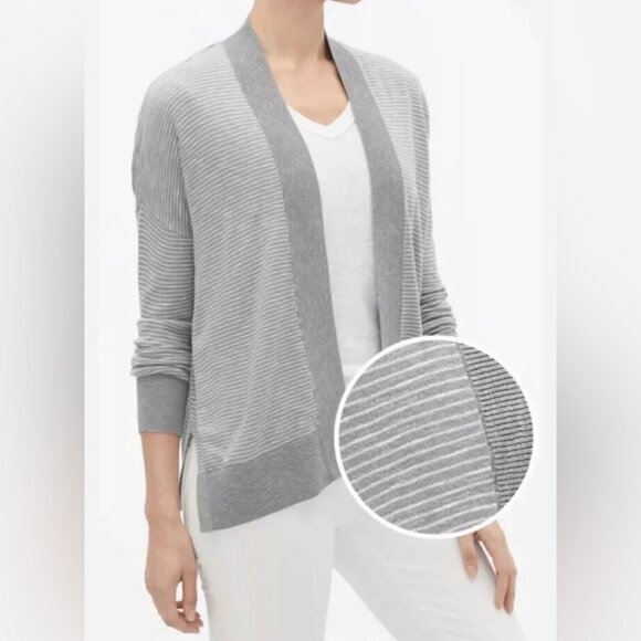 GAP Sweaters - Gap open front cardigan sweater grey striped size small